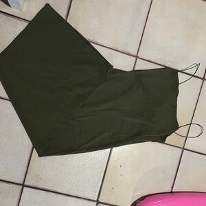Zara Khaki Green Strappy Dress
